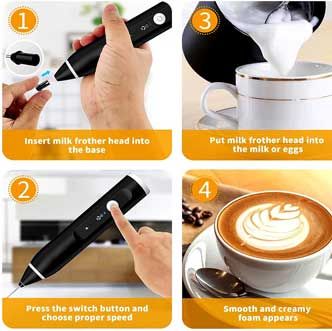 2 in 1 Electric Rechargeable Coffee Beater and Milk Frother