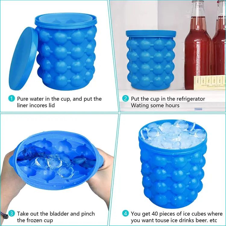 Space-saving ice cube maker