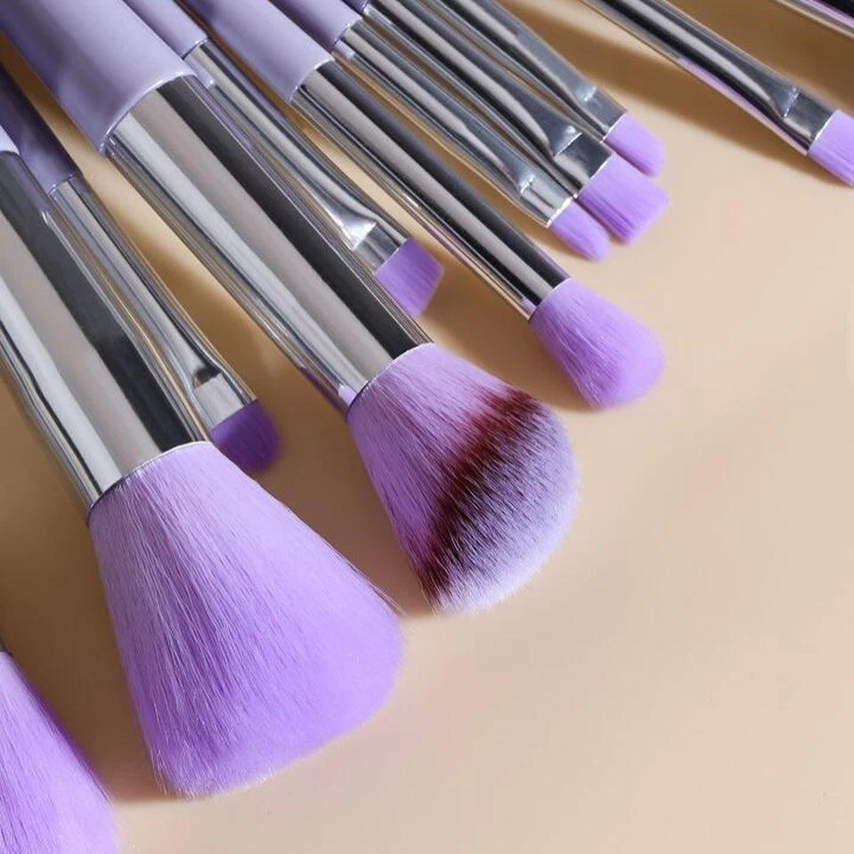 Stylish purple makeup brushes