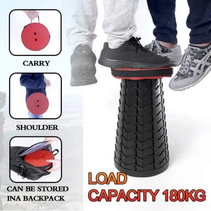 Compact retractable folding stool