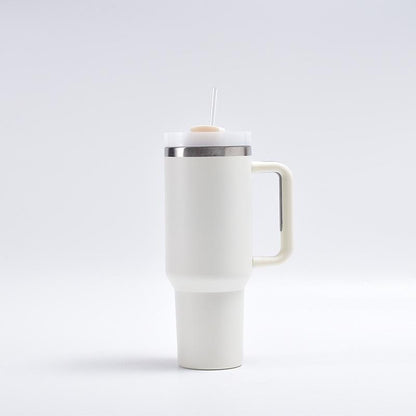 Stainless steel tumbler with straw