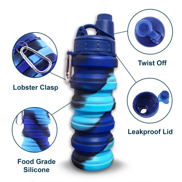 Foldable Silicone Sport Water Bottle